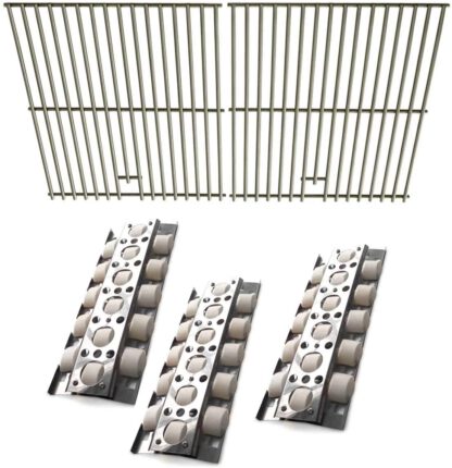 bbqGrillParts Replacement Kit for Nexgrill 720-0057, Barbeques Galore 720-0057-3B & Turbo CG3TCN, XG3TCN Gas Models Includes 3 Heat Plates & Stainless Cooking Grates (Set of 2)