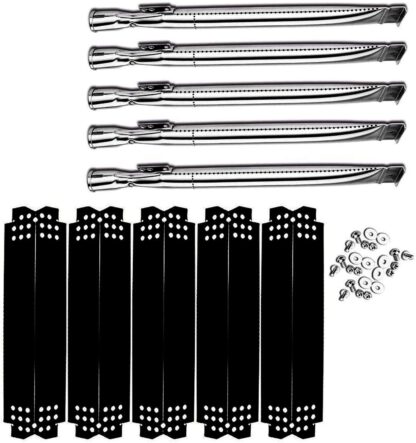 Htanch P720-0888 (5-Pack) Heat Plates and Burner Replacement Parts for Nexgrill 4 Burner 720-0830H, 5 Burner 720-0888 720-0888N Gas Grill Models