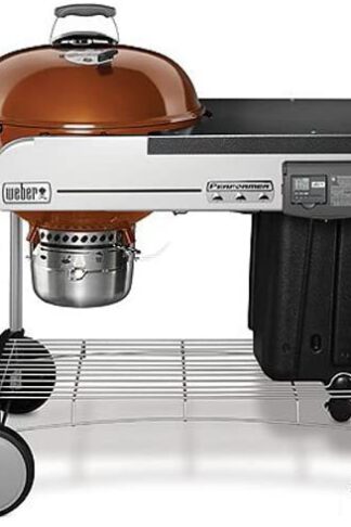 Weber 15501001 Performer Deluxe Charcoal Grill, 22-Inch, Touch-N-Go gas ignition system, Copper