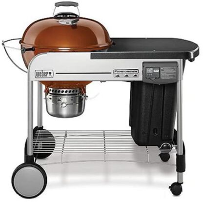 Weber 15501001 Performer Deluxe Charcoal Grill, 22-Inch, Touch-N-Go gas ignition system, Copper