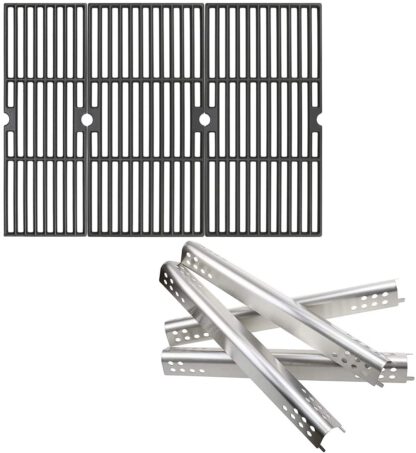 Hisencn Grill Kits for Charbroil Performance 463377017, 463347017, 463376018P2, 463376117, 463377117, 463673617, Heat Plate and Cooking Grid for Charbroil 475 Cart Liquid Propane Gas Grill (4)