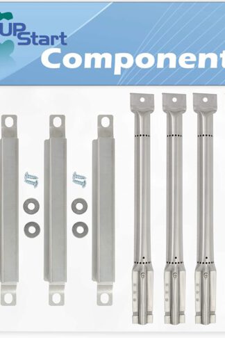 UpStart Components 3 BBQ Grill Burner Crossover Tube & 4 Tube Burner Replacement Parts for Kenmore 415.16123801 - Compatible Barbeque Carry Over Channel Tube & Pipe Burners