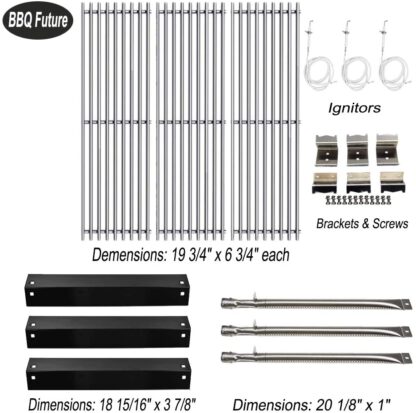 BBQ Future Grill Parts Replacement Kit for Chargriller 3001, 3008, 3030, 4000, 5050, 5252, King Griller 3008, 5252 Gas Grills