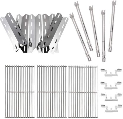 BBQration Stainless Steel Repair Kit Replacement Parts for Nexgrill 720-0025, 720-0234, 720-0289, Charmglow 720-0234, 720-0289, Kirkland 720-0025 Grill Burner Tube, Heat Plates and Cooking Grates