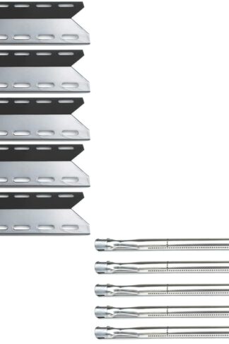 Direct Store Parts Kit DG106 Replacement for Charmglow 720-0234,Nexgrill 720-0033,720-0234,720-0289 Grill Burner and Heat Plate -5pack (Stainless Steel Burner + Porcelain Steel Heat Plate)
