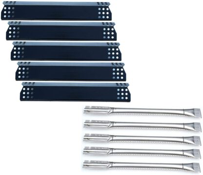 Direct Store Parts Kit DG174 Replacement for Jenn-Air 720-0709,720-0709B, 720-0727 Gas Grill Burner,Heat Plate (Stainless Steel Burner + Porcelain Steel Heat Plate)