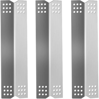 Folocy Universal Heat Plate Shield, 16.5 inches Tent Flame Tamer Burner Cover, Stainless Steel BBQ Grill Replacement Parts for Kitchen Aid 720-0787D, 720-0787D, Pack of 3
