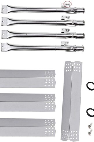 Grill Repair Kit for Nexgrill 720-0830H, 720-0783E, Kenmore 720-0830A, 122.33492410 Replacement Parts, Stainless Steel Burner Tubes, Heat Plates and Igniter Electrodes for BHG Grill 720-0783H, 4 Pack