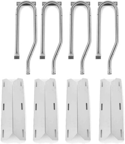 Replacement Jenn-Air 720-0337, 7200337, 720 0337 Gas Grill Repair Kit Includes 4 Stainless Heat Plates and 4 Stainless Steel Burners