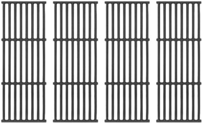 DcYourHome Cooking Grates for Broil King Baron 320, 340, 420, 440, 490, Matte Cast Iron Cooking Grid Replacement for Huntington 2122-64 2122-67 6020-54 6020-57, Broil-Mate Gas Grills 4 Pack