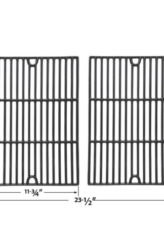 2 PACK REPLACEMENT GLOSS CAST IRON COOKING GRIDS FOR PATIO CHEF SS48, SS54, SS64, SS64LP, SS64NG AND BRINKMANN 2500, 2500 PRO SERIES, 2600, 2700, 2720, 4425, 4445 GAS GRILL MODELS