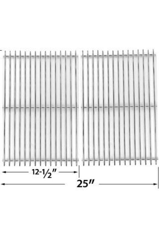 2 PACK REPLACEMENT STAINLESS STEEL COOKING GRID FOR CHARBROIL 463250509, 463250510, 461262409 AND BROIL-MATE 8218TEXAN25, 8248TEXAN50 GAS GRILL MODELS