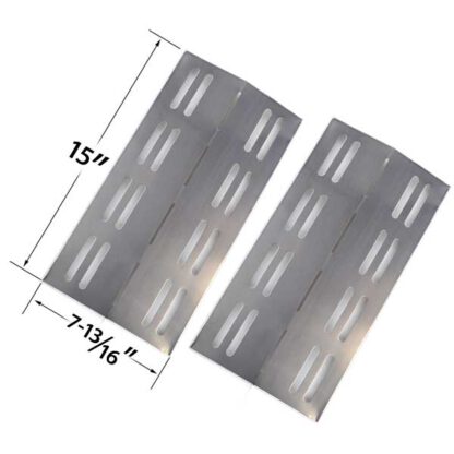 2 PACK REPLACEMENT STAINLESS STEEL HEAT PLATE FOR MEMBERS MARK REGAL04CLP, BARBEQUES GALORE 3BENDLP, CHARBROIL 463742111, GRAND HALL REGAL04CLP, PATIO CHEF AND GRILL CHEF GAS GRILL MODELS