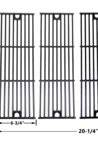 3 PACK REPLACEMENT GLOSS CAST IRON COOKING GRID FOR CHAR-GRILLER 2121, 2123, 2222 AND KING GRILLER 3008, 5252 GAS GRILL MODELS