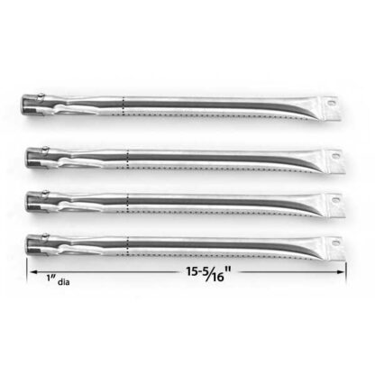 4 PACK REPLACEMENT STAINLESS STEEL GRILL BURNER FOR BRINKMANN, MEMBERS MARK, GRILL KING AND CHARMGLOW GAS GRILL MODELS
