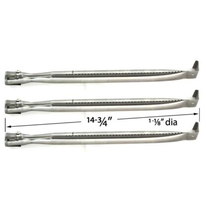3 PACK REPLACEMENT STAINLESS STEEL GRILL BURNER FOR BRINKMANN, BBQTEK, BOND, GRILL KING, KENMORE, KIRKLAND, LIFE@HOME, MASTER COOK, TERA GEAR AND XPS GAS GRILL MODELS