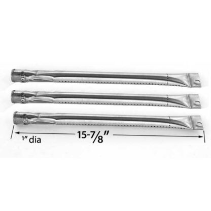 3 PACK REPLACEMENT STAINLESS STEEL GRILL BURNER FOR BRINKMANN, UNIFLAME & CHARMGLOW GAS GRILL MODELS