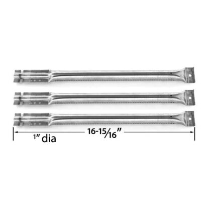 3 PACK REPLACEMENT STAINLESS STEEL GRILL BURNER FOR CHAR-BROIL, CHARMGLOW, COSTCO KIRKLAND, JENN-AIR, KENMORE SEARS, NEXGRILL, PERFECT FLAME BY LOWES GAS GRILL MODELS