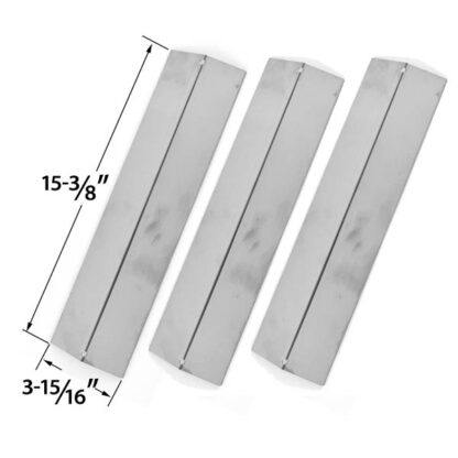 3 PACK REPLACEMENT STAINLESS STEEL HEAT COVER FOR BRINKMANN, UNIFLAME GBC091W, GBC831WB, CHARMGLOW & GRILL KING GAS GRILL MODELS