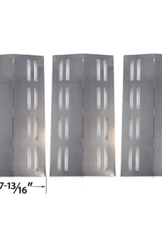 3 PACK REPLACEMENT STAINLESS STEEL HEAT PLATE FOR BARBEQUES GALORE 3BENDLP, MEMBERS MARK REGAL04CLP, CHARBROIL 463742111, PATIO CHEF SS42, SS54, GRAND HALL REGAL04CLP GAS GRILL MODELS