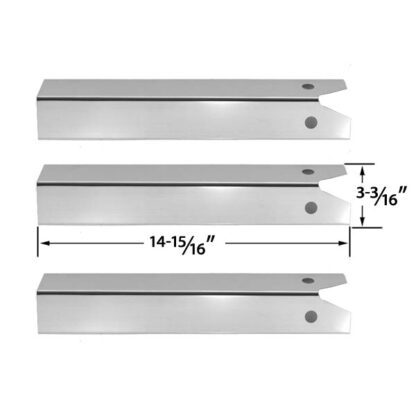 3 PACK REPLACEMENT STAINLESS STEEL HEAT PLATE FOR CFM, UNIFLAME GBC750W-C, GBC750W, GBC750WNG-C, GBC850W, GBC850W-C, GBC850WNG-C, NSG3902B, WELLINGTON, GNSG3902B GAS GRILL MODELS