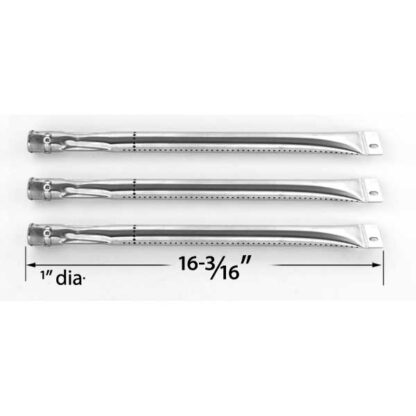 3 PACK REPLACEMENT STAINLESS STEEL PIPE BURNER FOR GRILLADA, BRINKMANN AND CHARMGLOW GAS GRILL MODELS