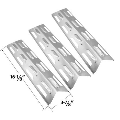 3 PACK STAINLESS STEEL REPLACEMENT HEAT SHIELD / HEAT PLATE FOR KENMORE, MASTER FORGE, PERFECT FLAME 2518SL-LPG, SLG2006C, 14103 SLG2006CN, 225198 SLG2007A AND BBQTEK GSF2818K GAS GRILL MODELS