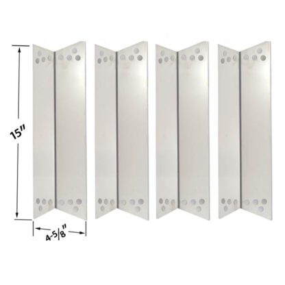 4 PACK REPLACEMENT STAINLESS STEEL HEAT PLATE FOR CHARBROIL, KENMORE SEARS 122.16134110, 415.16107110, 720-0773, NEXGRILL 720-0719BL, 720-0773 & TERA GEAR 1010007A GAS GRILL MODELS