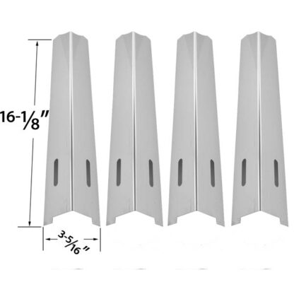 4 PACK REPLACEMENT STAINLESS STEEL HEAT PLATE FOR IGLOO BB10367A, BB10514A, KENMORE 119.162300, 119.162310, 119.16301, 119.16301800, KITCHENAID AND KMART GAS GRILL MODELS