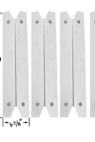 4 PACK REPLACEMENT UNIVERSAL STAINLESS STEEL HEAT SHIELD FOR GRILL CHEF GC7550, BRINKMANN, CHARMGLOW & MEMBERS MARK GR3055-014684 GAS GRILL MODELS