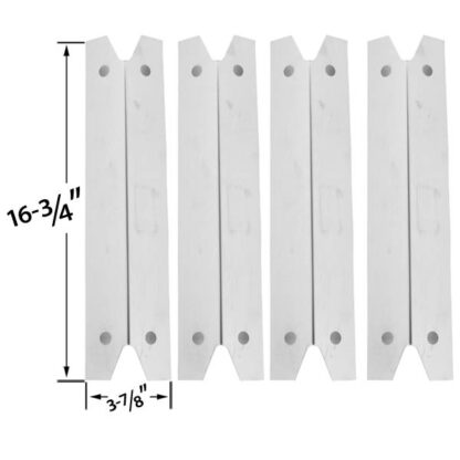 4 PACK REPLACEMENT UNIVERSAL STAINLESS STEEL HEAT SHIELD FOR GRILL CHEF GC7550, BRINKMANN, CHARMGLOW & MEMBERS MARK GR3055-014684 GAS GRILL MODELS