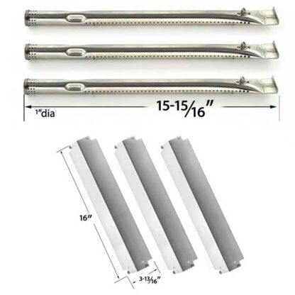 REPAIR KIT INCLUDES 3 STAINLESS STEEL BURNERS AND 3 STAINLESS STEEL HEAT PLATES FOR CHARBROIL 463261709 GAS GRILL MODELS