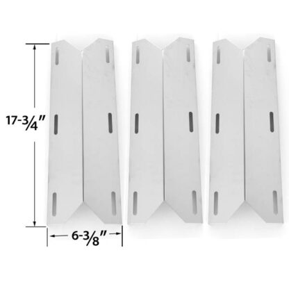 REPLACEMENT 3 PACK STAINLESS STEEL HEAT PLATE FOR MEMBER'S MARK 720-0582, 720-0586, 720-0586A, JENN-AIR, NEXGRILL, SAMS 720-0586A & STERLING FORGE CHATEAU 3304, ESTATE 2704 GAS GRILL MODELS