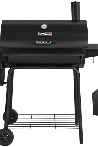 Royal Gourmet CC1830SC Charcoal Grill Offset Smoker with Cover, 801 Square Inches, Black, Outdoor Camping