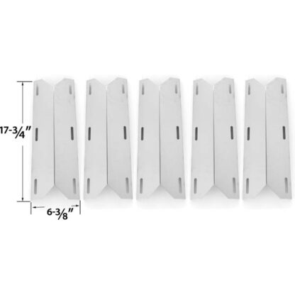 REPLACEMENT STAINLESS STEEL 5 PACK HEAT SHIELD FOR NEXGRILL, GLEN CANYON, JENN-AIR 720-0141-LP, 720-0142, 720-0142-LP, 720-0150, 720-0150-LP, 720-0151-NG, 720-0164-LP, 720-0165 GAS GRILL MODELS