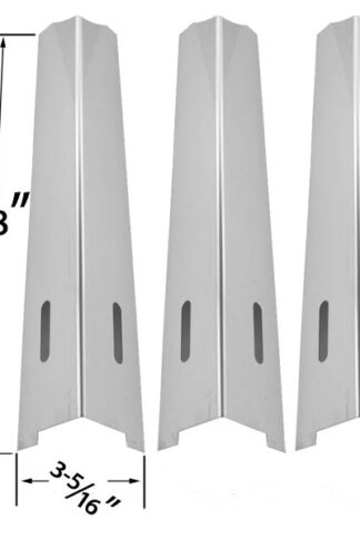 STAINLESS STEEL 3 PACK REPLACEMENT HEAT SHIELD FOR KENMORE, JENN-AIR, IGLOO, BBQTEK, BBQ GRILLWARE, KITCHENAID, KMART, LIFE@HOME, MASTER FORGE AND PERFECT FLAME GAS GRILL MODELS