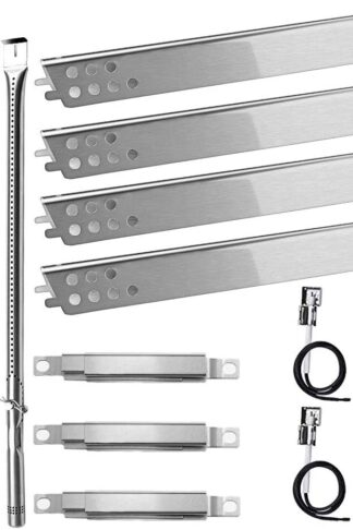 QZDG Repair Kit, Stainless Steel Heat Plate Tent Shield, Grill Pipe Burners, Adjust Carryover Tube Replacement for Char-Broil 4754 Burner 463673517, 463673017, 463376018P2, 463376117 Gas Grills