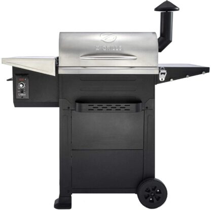 Z GRILLS 2021 Upgrade L6002E Wood Pellet Grill 8 in 1 BBQ Grill Smoker for Outdoor Cooking Auto Temperature Control, 573 Square Inch Cooking Area, Silver