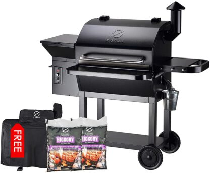 Z GRILLS ZPG-10002B Wood Pellet Grill and Smoker 1000 SQ IN Cooking Area 8-in-1 outdoor grill and smoker for Big Family + 40LB Wood Pellets