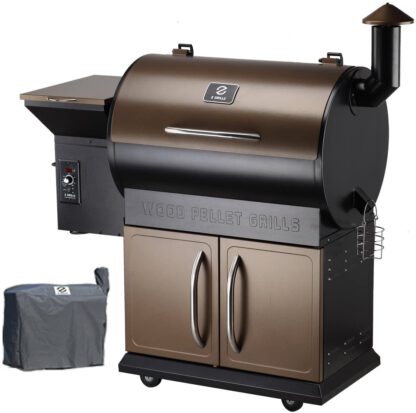 Z Grills Wood Pellet Grill Smoker with 2020 Newest Digital Controls ,700 Cooking Area 8- in-1 Grill, Smoke, Bake, Roast, Braise ,Sear,Char-grill and BBQ for Outdoor