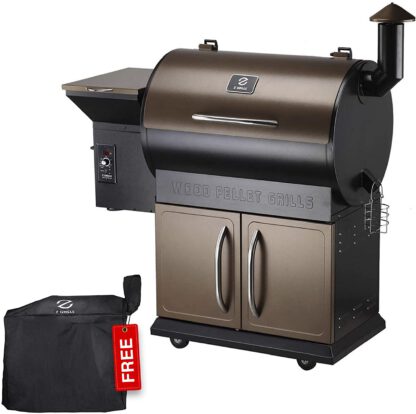 Z Grills ZPG-700D 2020 Upgrade Wood Pellet Grill & Smoker, 8 in 1 BBQ Grill Auto Temperature Control, inch Cooking Area, 700 sq in Bronze, 700 sq inch Cooking Area