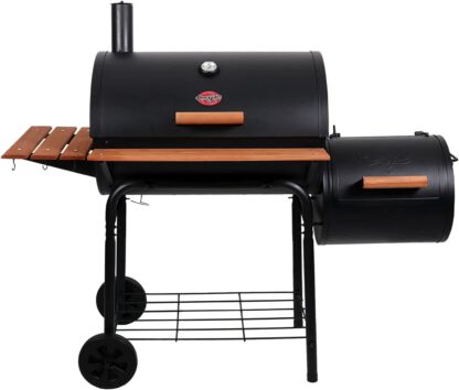 Char-Griller E1224 Smokin Pro 830 Square Inch Charcoal Grill with Side Fire Box, 50 Inch, Black
