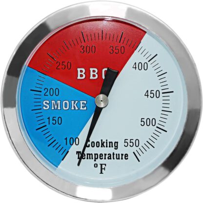3 1/8 inch Charcoal Grill Temperature Gauge, Accurate BBQ Grill Smoker Thermometer Gauge Replacement for Oklahoma Joe's Smokers, and Smoker Wood Charcoal Pit, Large Face Grill Temp Thermometer