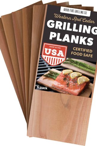 6 Pack Cedar Grilling Planks for Salmon and More. Sourced and Made in The USA