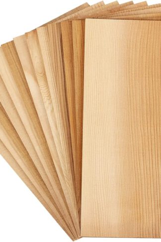 Langxinese 13 Pk Alaskan Western Red Cedar Planks for Grilling Salmon, Old Growth Alaskan Solid Cedar, More Cooking Surfaces, More Smoky Flavor to Fish,Seafood,Chicken,Veggies