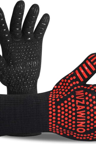 Premium BBQ Gloves, 1472°F Extreme Heat Resistant Oven Gloves, Grilling Gloves with Cut Resistant, Durable Fireproof Kitchen Oven Mitts Designed for Cooking, Grill, Frying, Baking, Barbecue-1 Pair