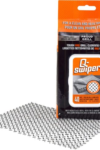 Proud Grill Company Q-Swiper Grill Cleaning Wipes - 40 Count. Bristle Free and Wire Free Grill Cleaner. Use with Q-Swiper Grill Brush (Sold Separately)