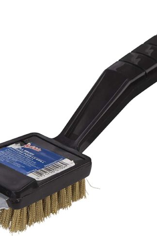Quickie Grill Scrubbing Brush, Black, Crimped Bristles for Grill Cleaning with Scraper for Grill Grime