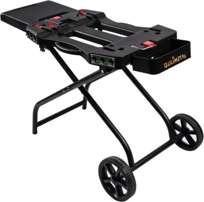 QuliMetal Portable Grill Cart for Weber Q1000, Q2000 Series Gas Grills and Blackstone 17” 22” Table Top Griddles, Portable Griddle Stand