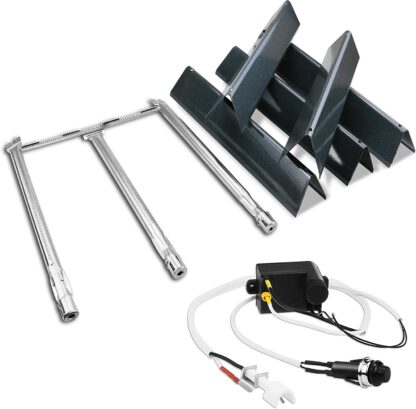 Utheer Grill Parts with 7636 Flavor Bars, 69787 Grill Burner and Ignitor Wire Kit for Weber Spirit and Spirit II 300 Series with Front Control, Spirit E310, E320, E330, S310, S320, S330 Gas Grills